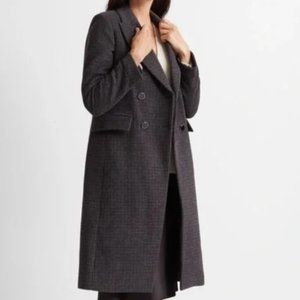 Club Monaco Jemma Wool Coat winter grey black mid wrap double button NWT sz XS